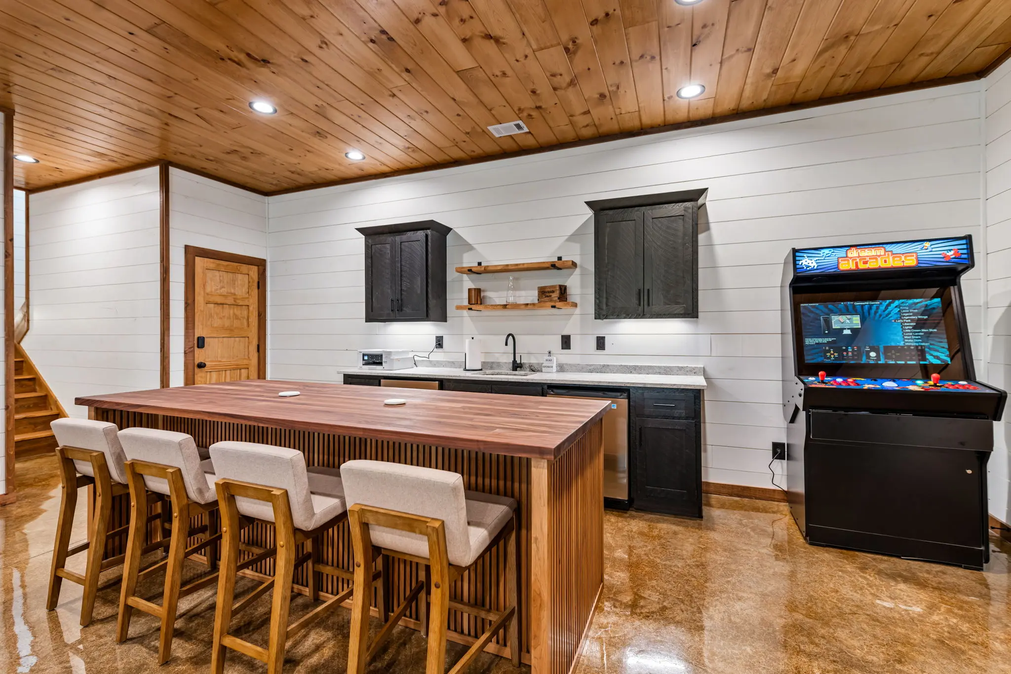 Well-appointed kitchen workspace perfect for preparing meals during gatherings.