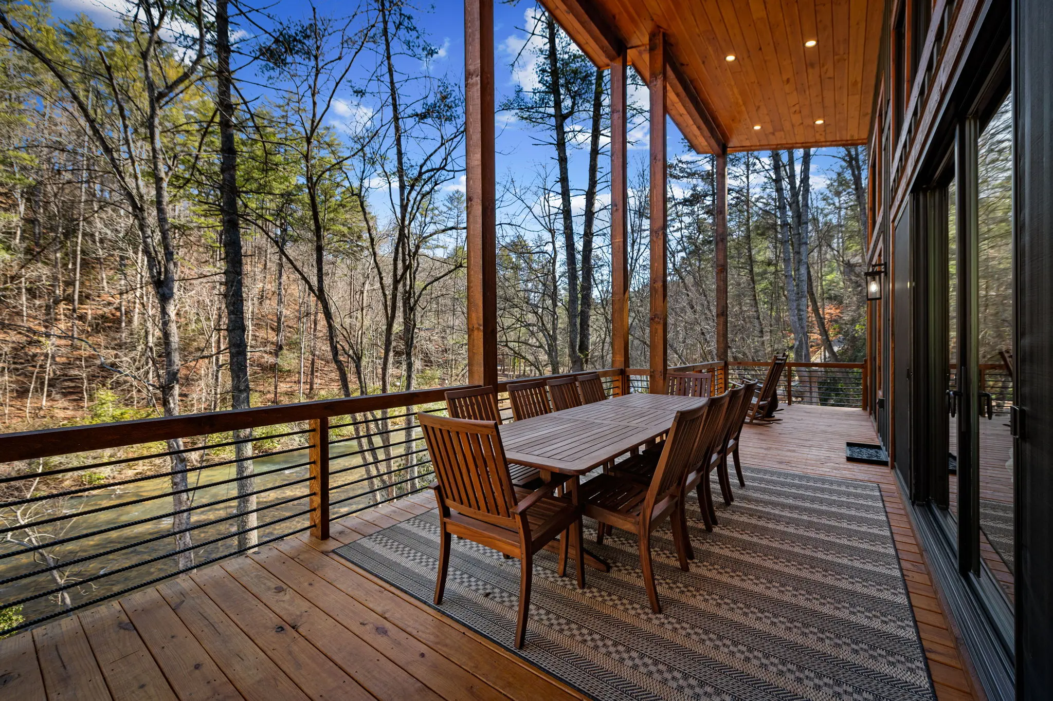 Upper balcony perspective of the dining area.