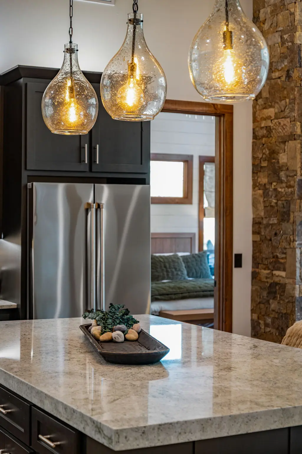 Stylish relaxing lighting throughout the space.